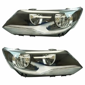 Halogen Headlight Lamp LH RH Set of 2 Pair Compatible With Volkswagen Tiguan SUV