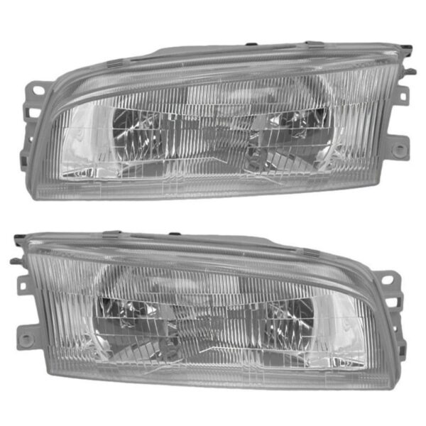 Front Headlights Headlamps Lights Pair Set for 97-01 Mirage 4 Door Sedan
