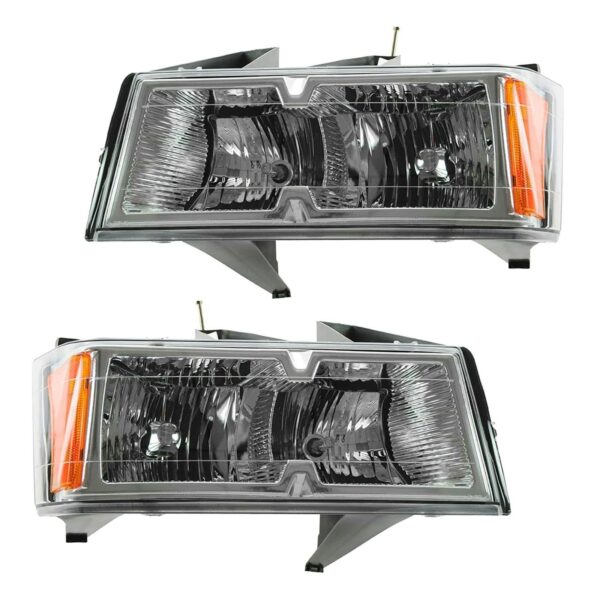 Headlights Headlamps w/ Chrome Bezel Pair Set for 05-08 Colorado Xtreme Models