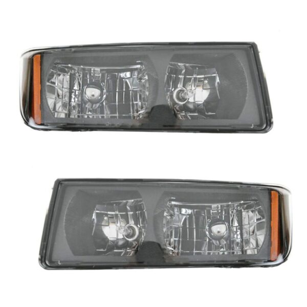 Headlights Headlamps Pair Set LH & RH for 02-05 Chevy Avalanche Pickup Truck