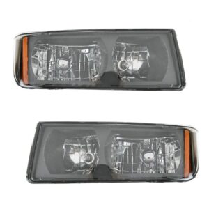 Headlights Headlamps Pair Set LH & RH for 02-05 Chevy Avalanche Pickup Truck