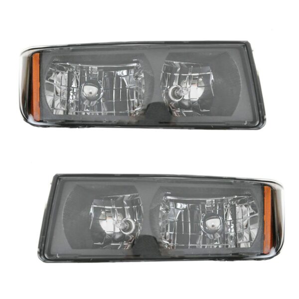 Headlights Headlamps Pair Set LH & RH for 02-05 Chevy Avalanche Pickup Truck