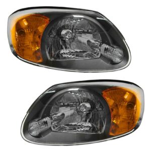 Headlights Headlamps Pair Set Left LH & Right RH for 03-06 Hyundai Accent