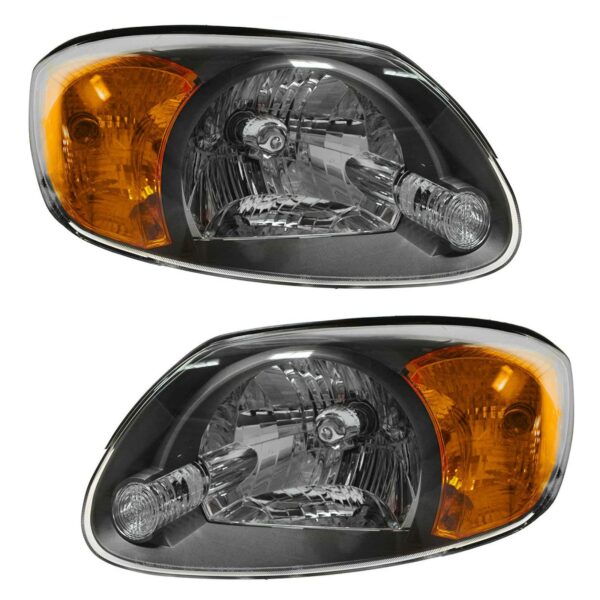 Headlights Headlamps Pair Set Left LH & Right RH for 03-06 Hyundai Accent