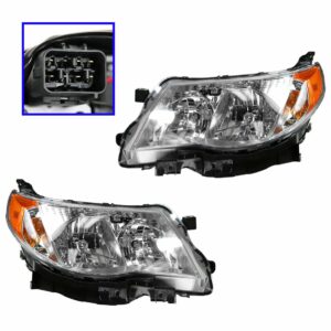 Headlamp Headlight Left LH & Right RH Pair Set of 2 for 09-13 Subaru Forester