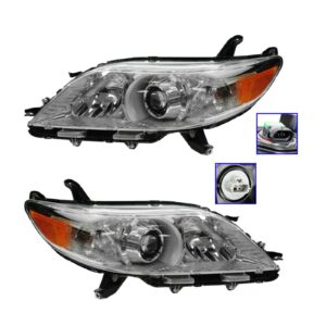 Halogen Headlight Headlamp Left & Right Pair Set of 2 for 11-13 Toyota Sienna