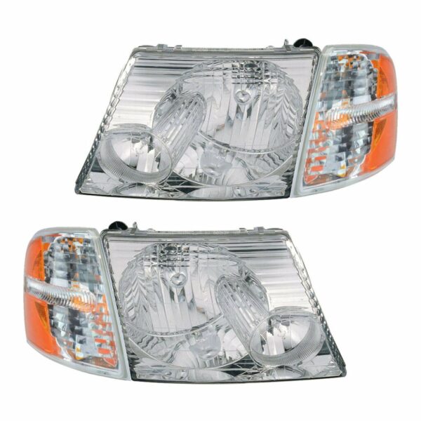 Head Light Lamp Corner Turn Signal Driver Passenger Set for 02-05 Explorer 4dr