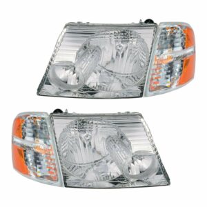 Head Light Lamp Corner Turn Signal Driver Passenger Set for 02-05 Explorer 4dr