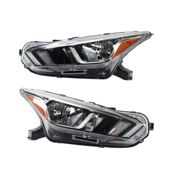 Halogen Headlight Lamp Assembly LH RH Pair Compatible with Nissan Versa Sedan