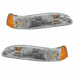 Headlight Headlamp Corner Light Lamp Kit Set of 4 for 94-95 Ford Thunderbird