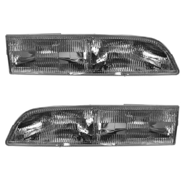 Headlights Headlamps Left & Right Pair Set for 92-97 Ford Crown Victoria