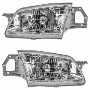 Front Headlights Headlamps Lights Lamps LH & RH Pair Set for 99-00 Mazda Protege