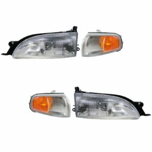 Headlights Headlamps & Corner Parking Side Marker Lights Set Kit for 95-96 Camry