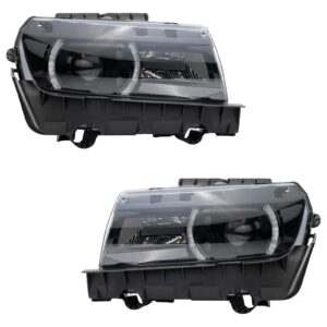 2pc HID Headlight Assembly Kit LH & RH Sides for 14-15 Chevrolet Camaro LT SS