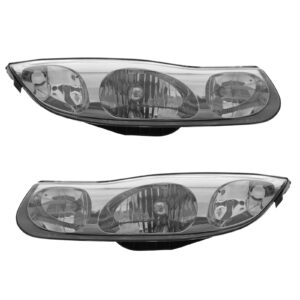Headlights Headlamps Left & Right Pair Set for 01-02 SC Series 2 Door Coupe