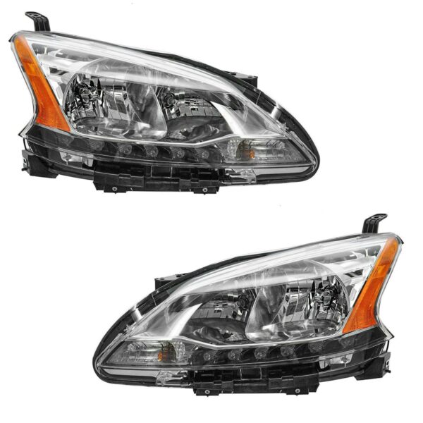 Headlights Headlamps Left LH & Right RH Pair Set for 13 Nissan Sentra
