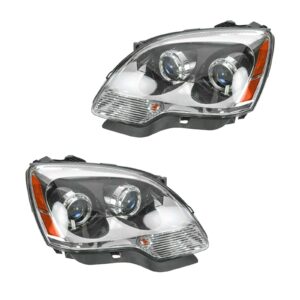 Headlights Headlamps w/ Blue Lens Left & Right Pair Set for 07-09 GMC Acadia