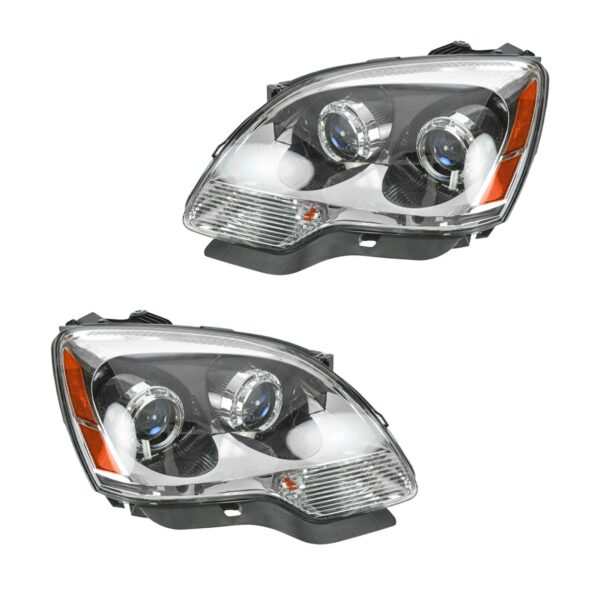 Headlights Headlamps w/ Blue Lens Left & Right Pair Set for 07-09 GMC Acadia