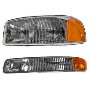 Headlight Lamp & Parking Light Driver Side LH Kit Set Pair for GMC Pickup Truck