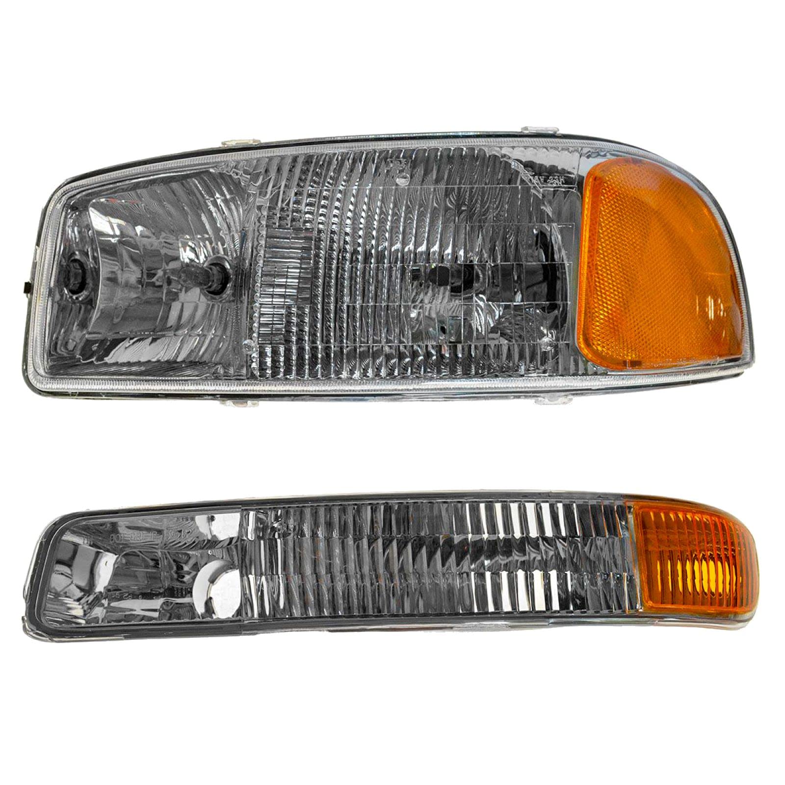 Headlight Lamp & Parking Light Driver Side LH Kit Set Pair for GMC Pickup Truck