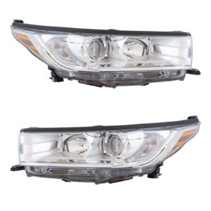 Halogen Headlight Lamp Assembly Left Right Pair for Toyota Highlander New