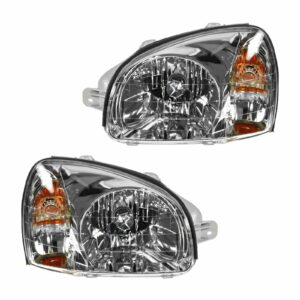 Headlights Headlamps Left & Right Pair Set for 01-03 Hyundai Santa Fe