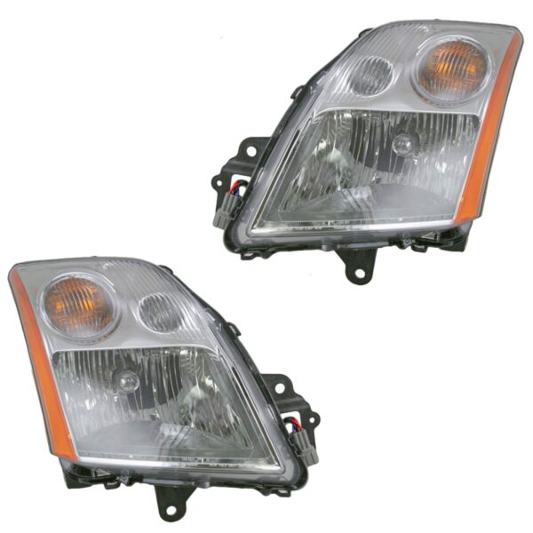 Headlights Headlamps Pair Set For 07-09 Nissan Sentra 2.0L