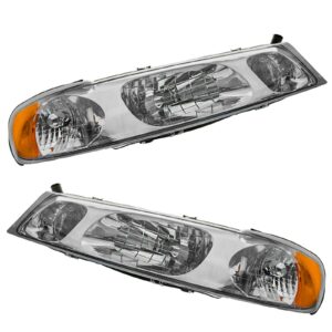 Headlights Headlamps Left & Right Pair Set for 98-02 Lincoln Town Car