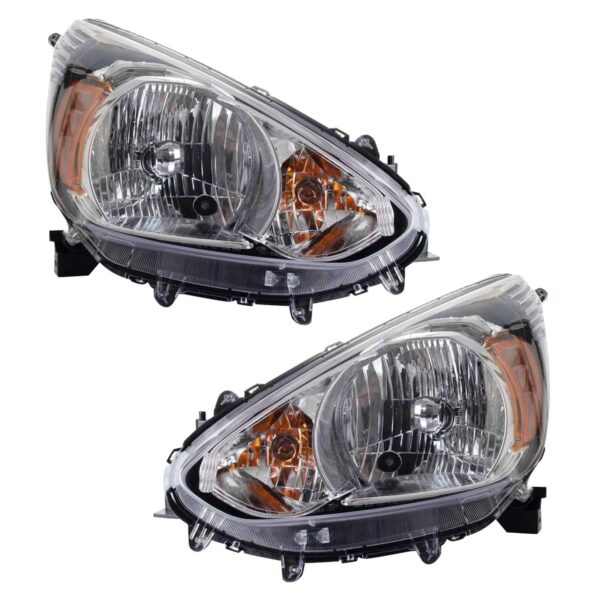 Headlight Set Fits 2014-2020 Mitsubishi Mirage