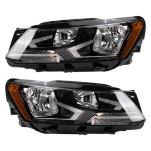 Headlight Set Fits 2016-2018 Volkswagen Passat