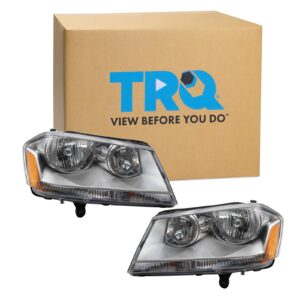 TRQ Headlight Set Fits 2008-2014 Dodge Avenger