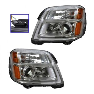 Headlight Headlamp Driver & Passenger Pair Set of 2 for 10-13 GMC Terrain