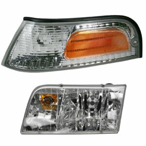 Headlights Headlamps & Corner Parking Lights LH Driver Side Set for Crown Vic