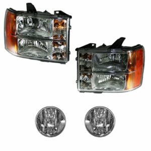 Headlight Parking Fog Driving Light Lamp LH RH Set of 4 for GMC Sierra Truck