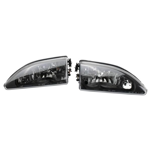 2 Piece Performance Headlight lamp Pair Set of 2 Chrome Housing Clear Lens for 94-98 Ford Mustang Cobra