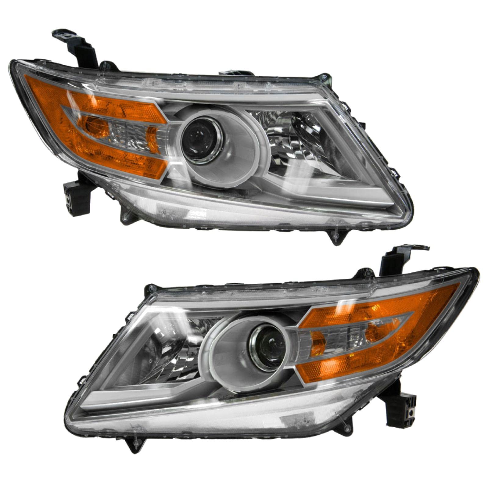 Halogen Headlight Lamp Right & Left Pair Set of 2 Kit for 11-13 Honda Odyssey