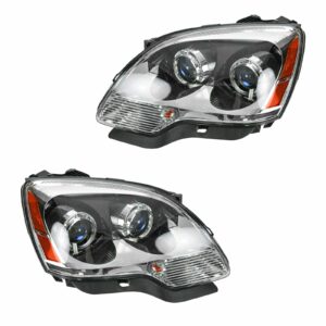 Headlights Headlamps w/ Blue Lens Left & Right Pair Set for 07-09 GMC Acadia