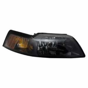 Headlight Headlamp w/ Smoked Bezel Passenger Side RH Compatible with 99-04 Ford Mustang