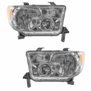 Headlight Headlamp Light Lamps Halogen LH & RH Pair Set for Sequoia Tundra