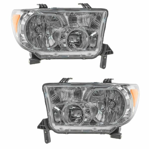 Headlight Headlamp Light Lamps Halogen LH & RH Pair Set for Sequoia Tundra