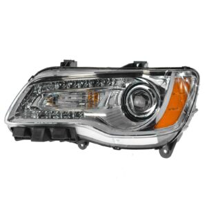 Headlight Headlamp Halogen Chrome Bezel Driver Side Left for 11-14 Chrysler 300