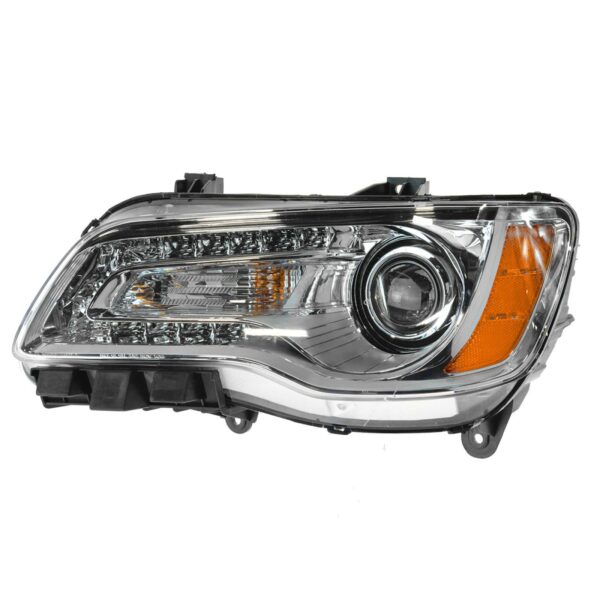 Headlight Headlamp Halogen Chrome Bezel Driver Side Left for 11-14 Chrysler 300