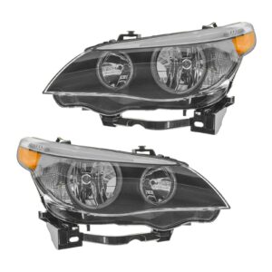 Headlights Headlamps Halogen Left & Right Pair Set for BMW E60 5 Series