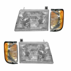 Headlight Headlamp Corner Light Lamp Kit Set of 4 for 97-00 Ford Econoline Van