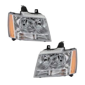 Performance Chrome Headlight Set for 07-13 Chevy Suburban Tahoe Avalanche