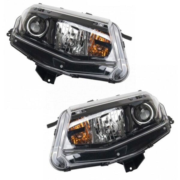 Front 2 Piece Halogen Headlight Lamp Assembly Pair Set LH Driver & RH Passenger Sides for 16-18 Chevrolet Camaro
