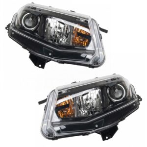 Front 2 Piece Halogen Headlight Lamp Assembly Pair Set LH Driver & RH Passenger Sides for 16-18 Chevrolet Camaro