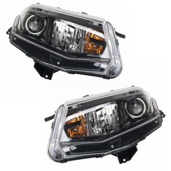 Front 2 Piece Halogen Headlight Lamp Assembly Pair Set LH Driver & RH Passenger Sides for 16-18 Chevrolet Camaro