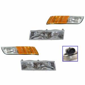Front Headlight Parking Corner Lamp Housings L R Kit Set of 4 for Grand Marquis