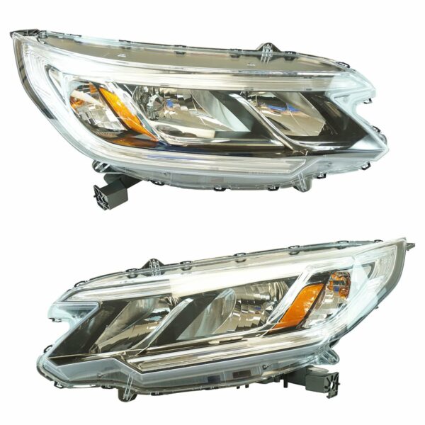 Halogen Headlight Lamp LH RH Kit Pair Set of 2 Compatible With Honda CR-V LX SUV